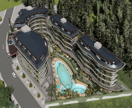 Квартиры на продажу в проекте в районе Оба Аланьи, очень близко к морю